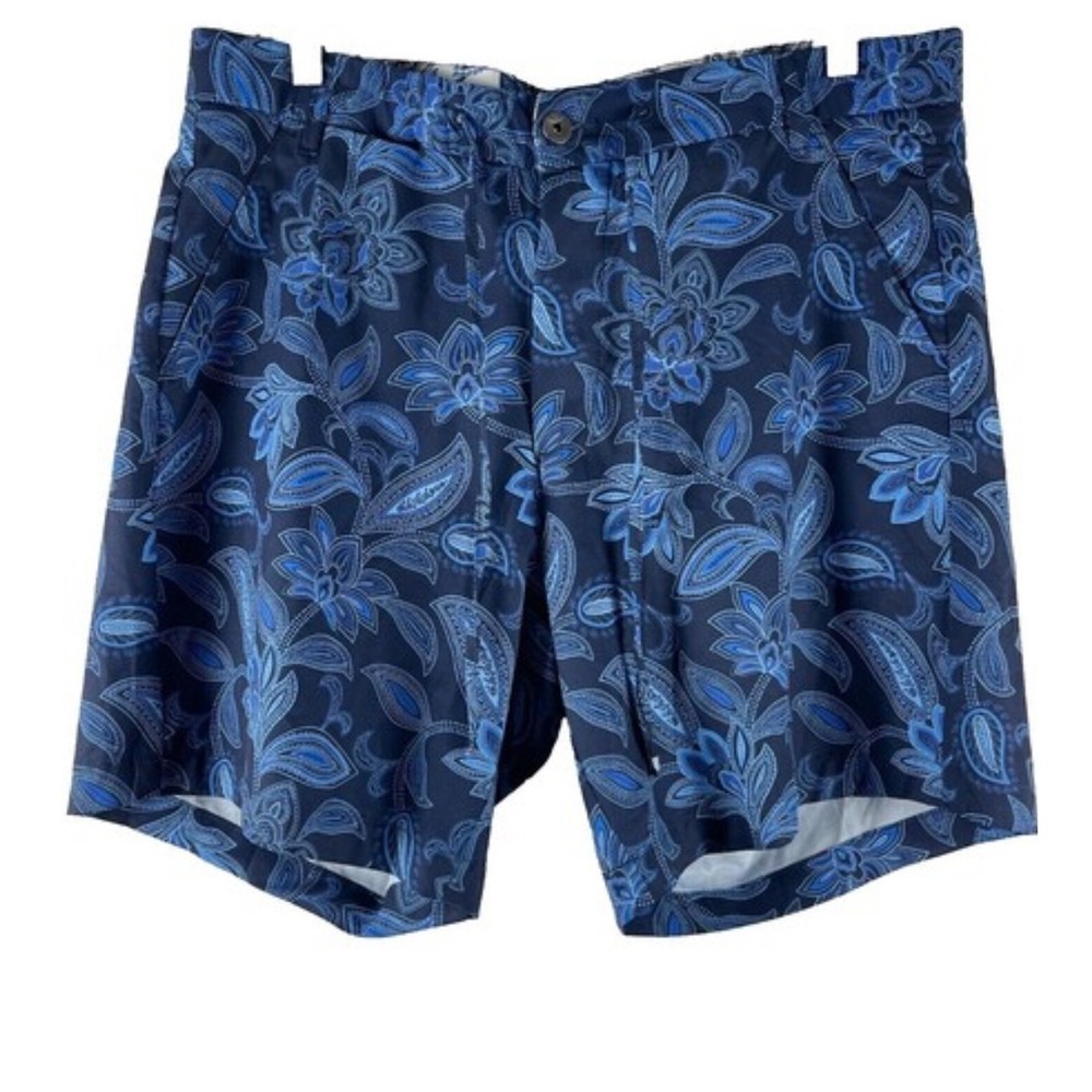 Robert Graham Mens‎ Shorts Size 34 Blue Floral Paisley Pattern Classic Fit